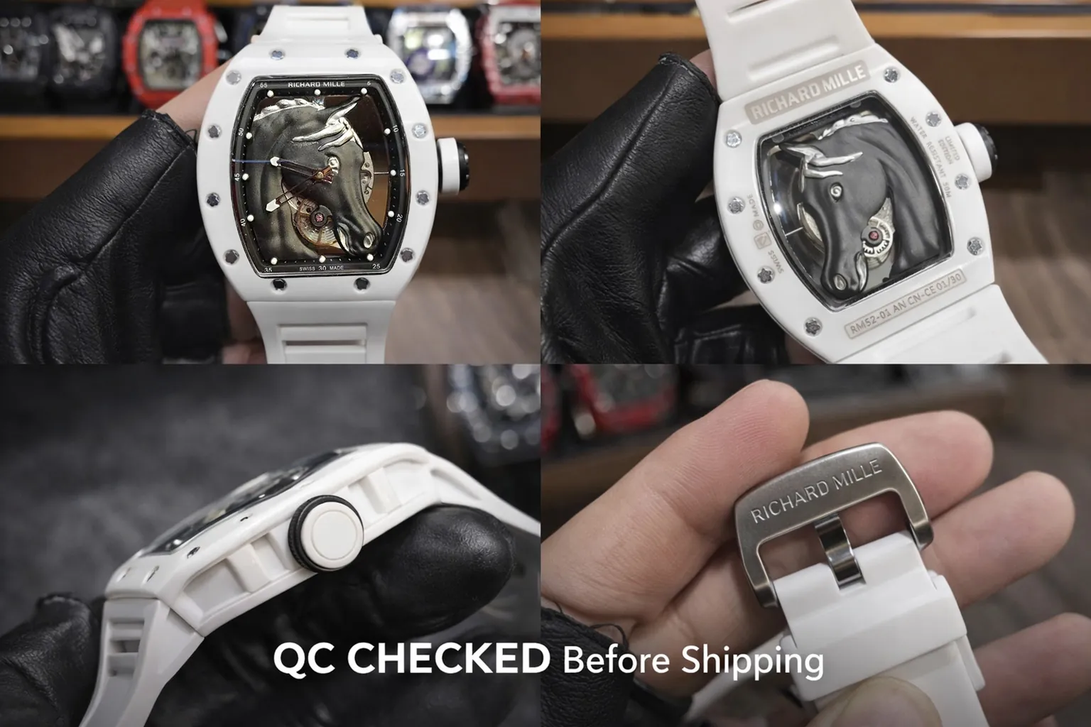 RM 52-02 Horse Tourbillon White Ceramic QC Checked Watch Details