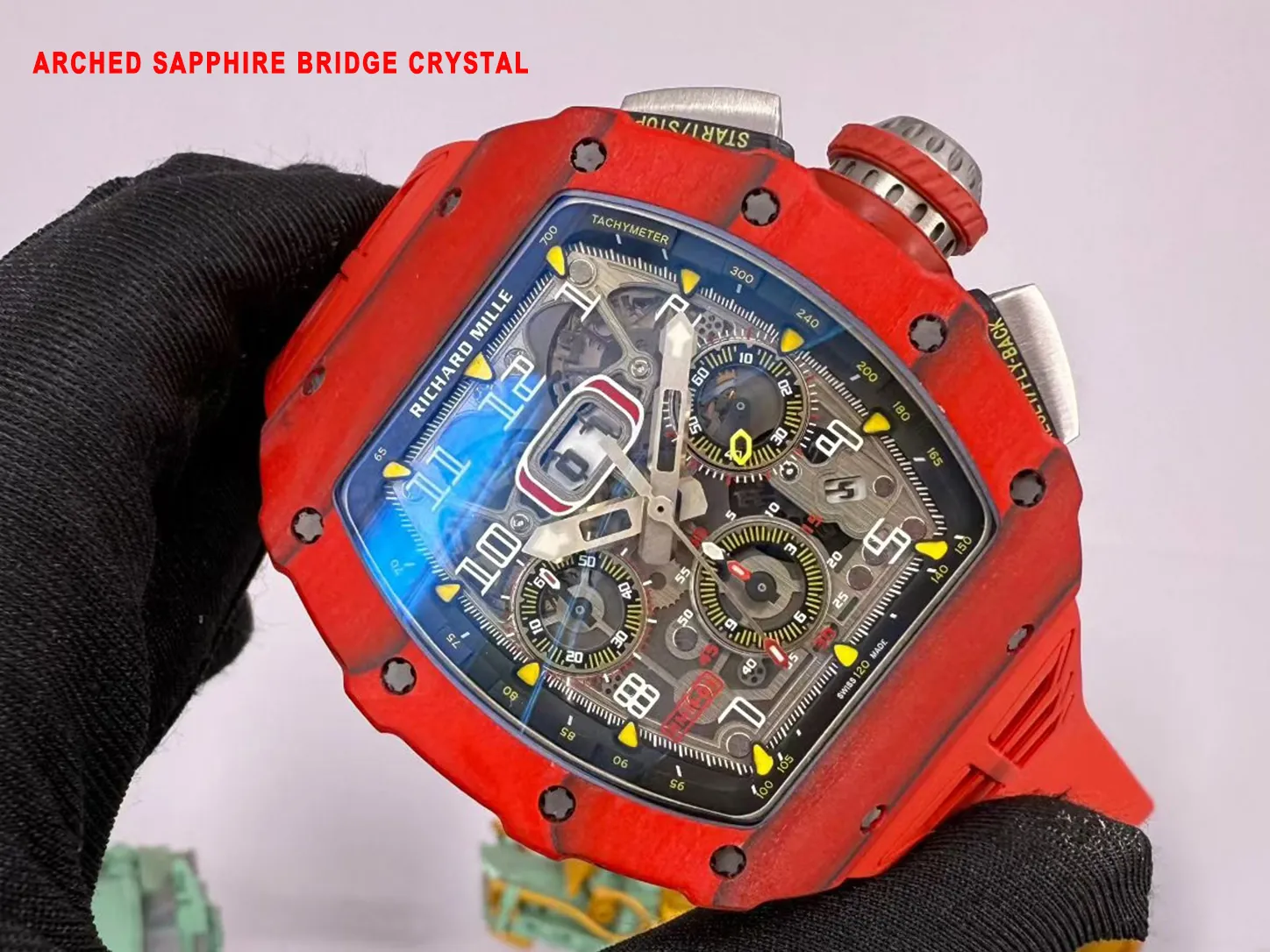 Richard Mille RM 11-03 signature arched sapphire bridge crystal
