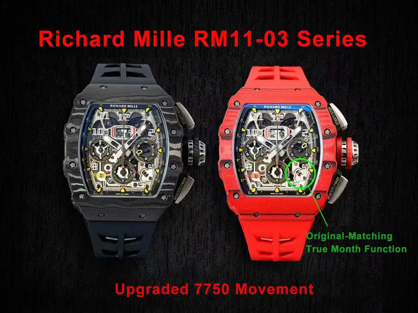 RM11-03 Black Magic 7750 Automatic Calibre Movement
