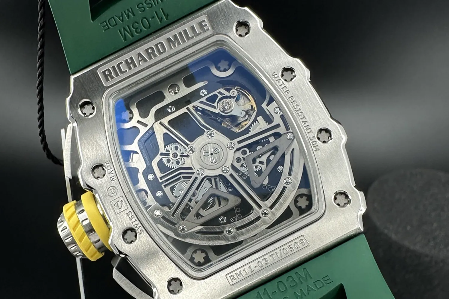 Richard Mille RM11-03 Close-up view of the intricate skeletonized movement