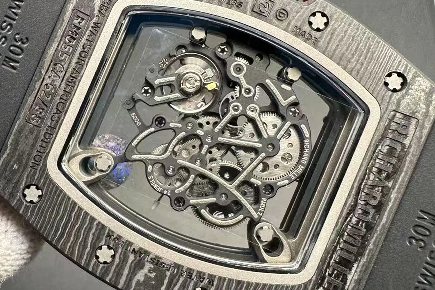 RM055 Bubba Watson Black Carbon Skeleton APS Factory RMUL2