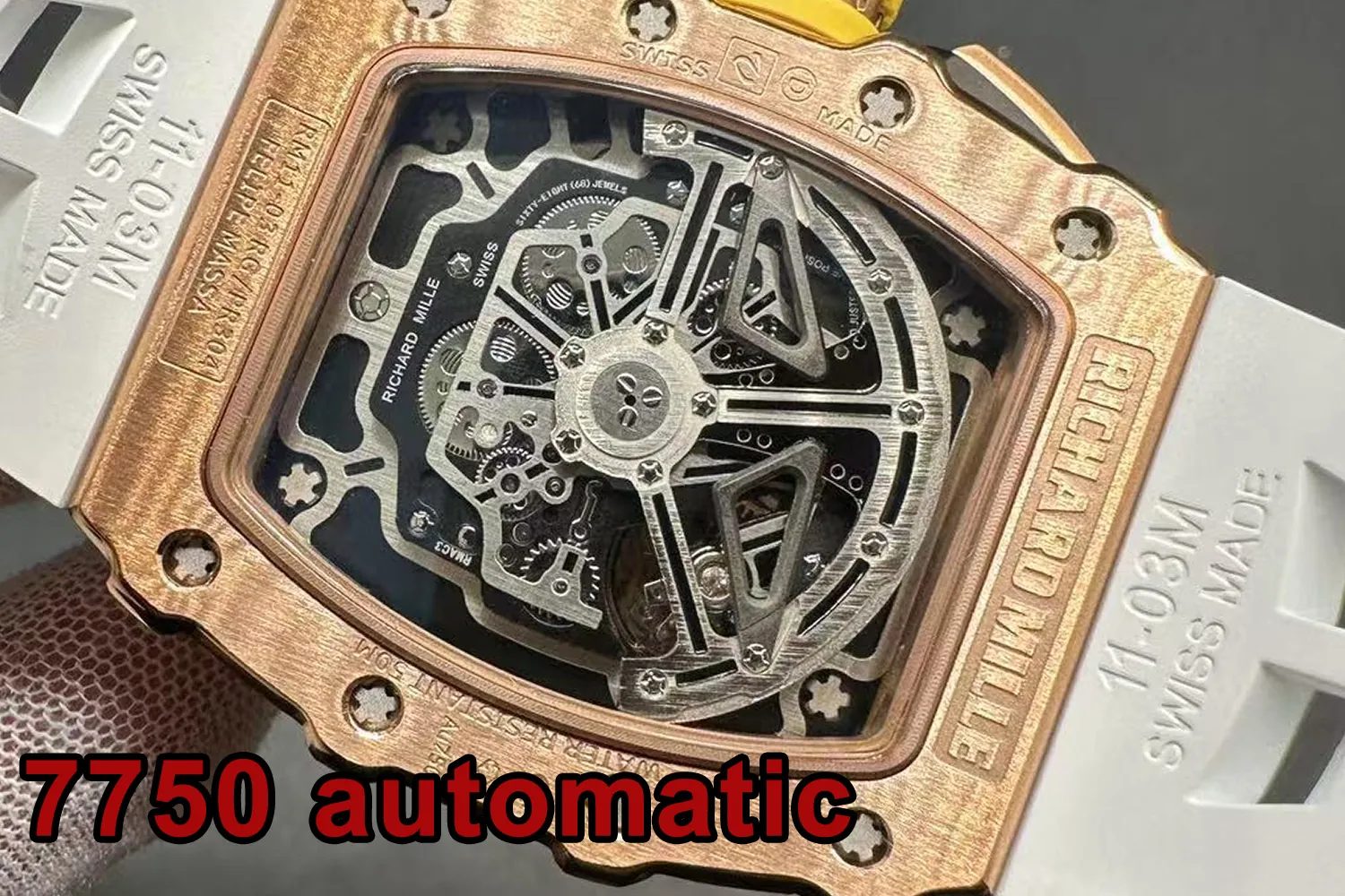 Replica Richard Mille RM 11-03 Full Rose Gold Skeleton Chronograph 7750 Automatic Movement