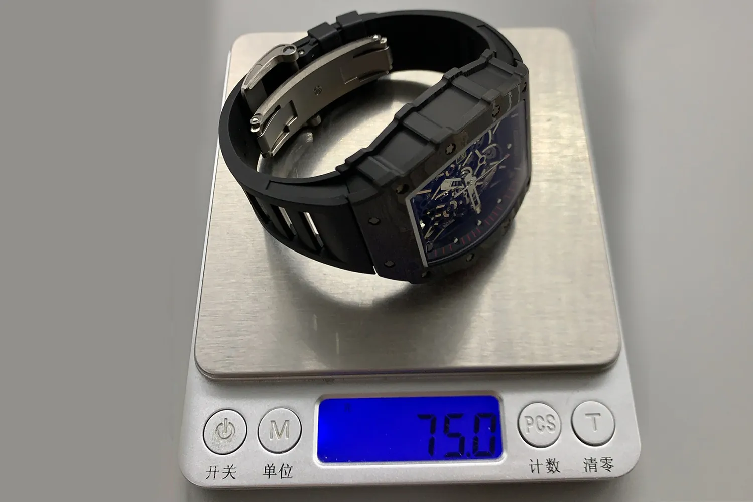 Richard Mille RM 35-02 Rafael Nadal Super Clone Carbon Fiber Replica Watch - 75 Grams Ultra Lightweight on Digital Scale