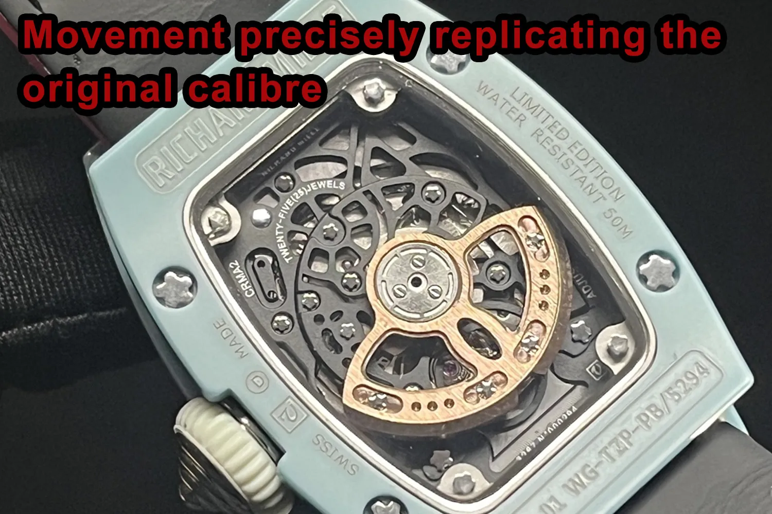 Richard Mille RM 07-01 Premium custom movement precisely replicating the original calibre