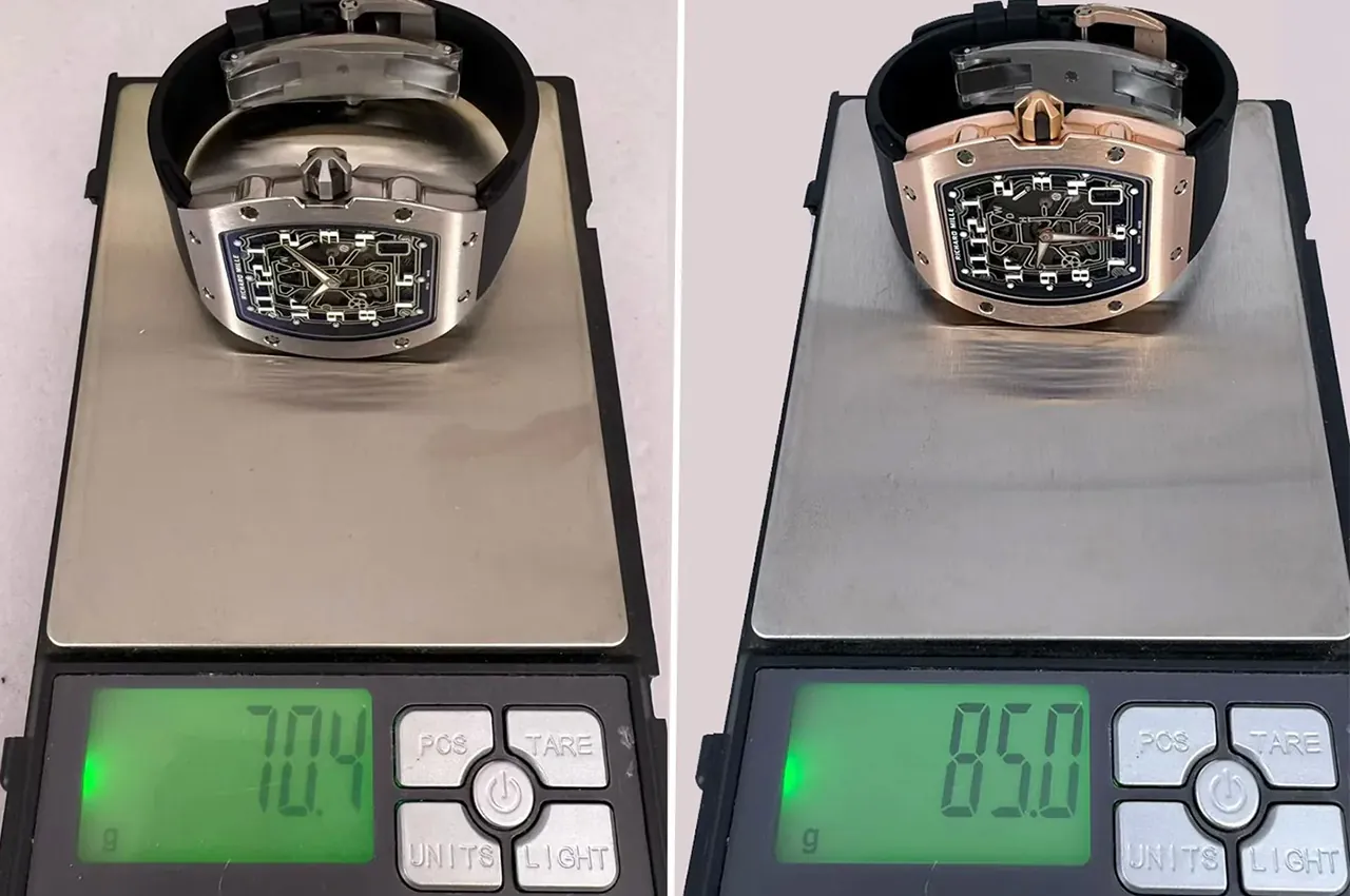 Peso del reloj réplica Richard Mille RM 67-01