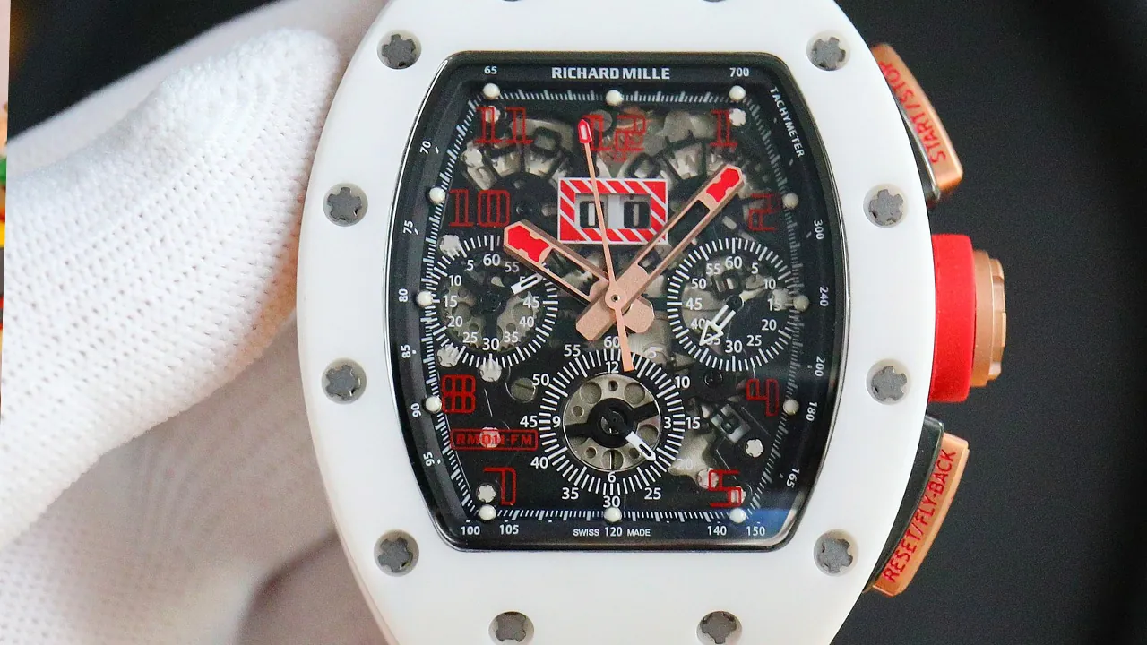 Richard Mille RM011 FM White Demon Super Clone with white ceramic case