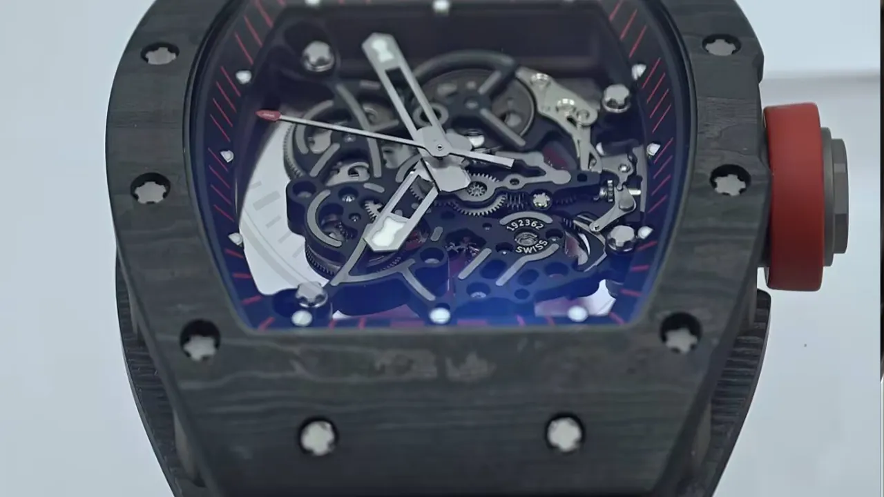 Richard Mille Super Clone with excellent carbon fiber case craftsmanship and skeleton movement