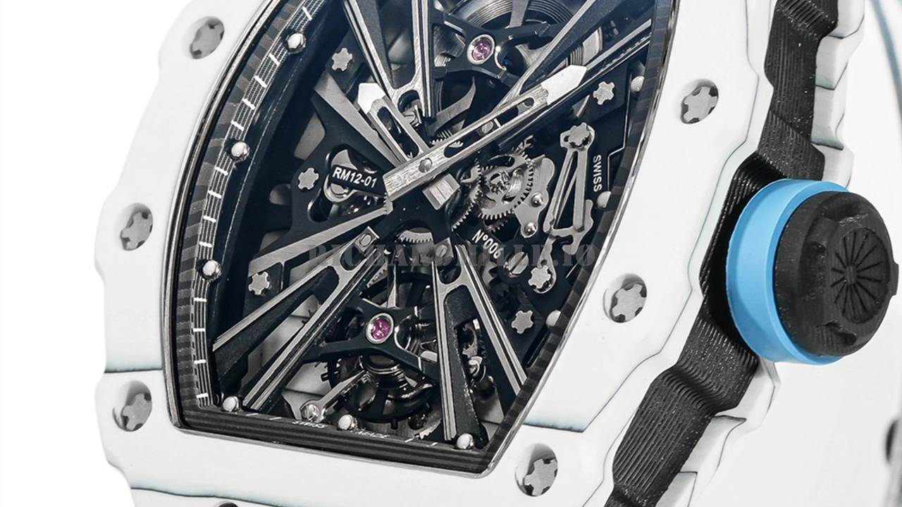 Richard Mille RM 12-01 Tourbillon Super Clone showing the intricate flying tourbillon movement