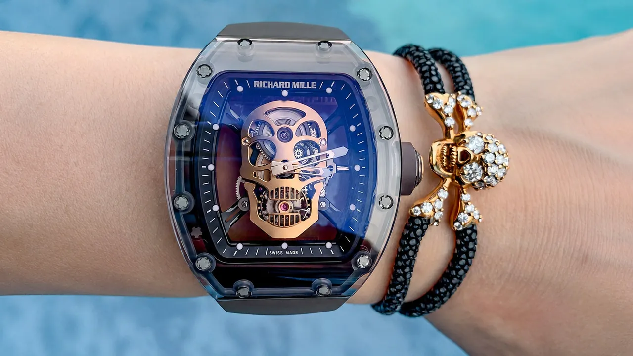 Richard Mille RM 52-01 Skull Tourbillon worn on wrist