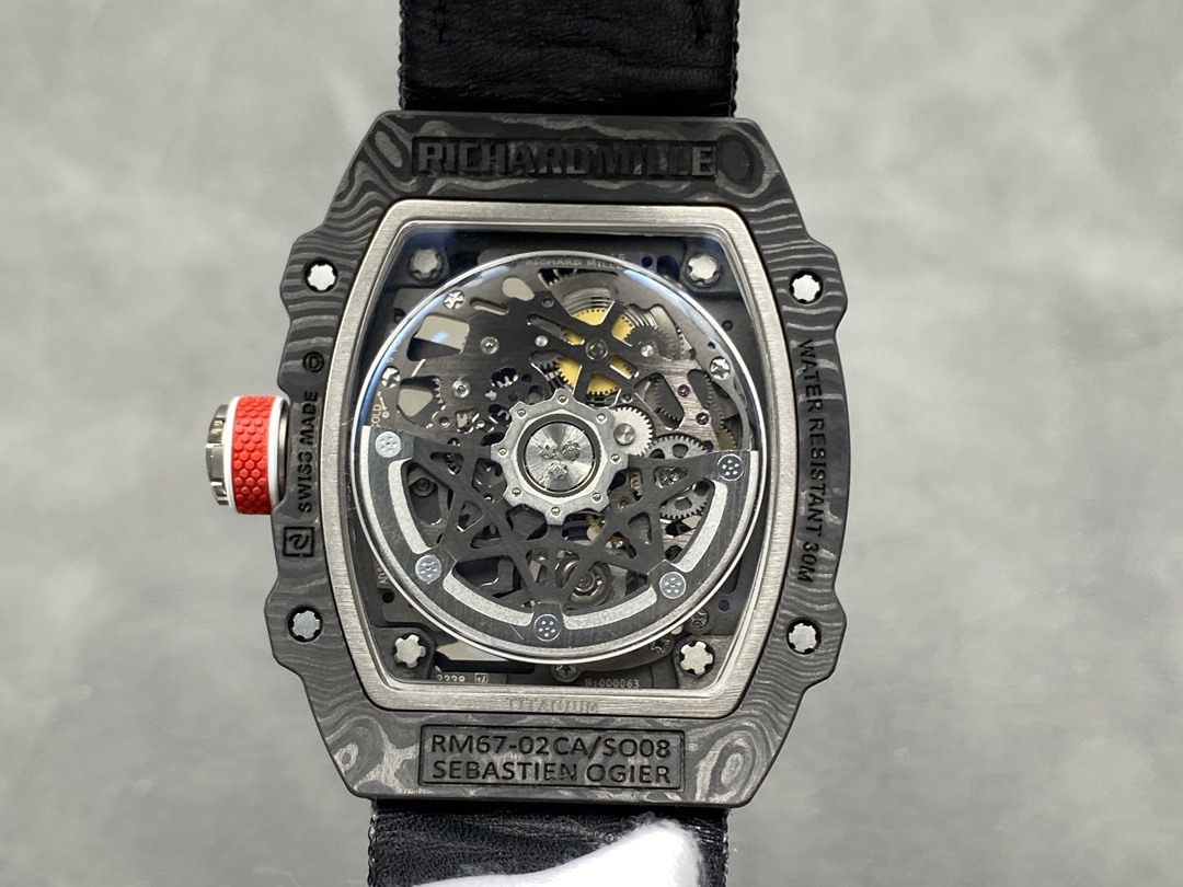 Richard Mille RM67-02 V4 47mm Black Carbon Fiber Automatic Skeleton Movement Detail View