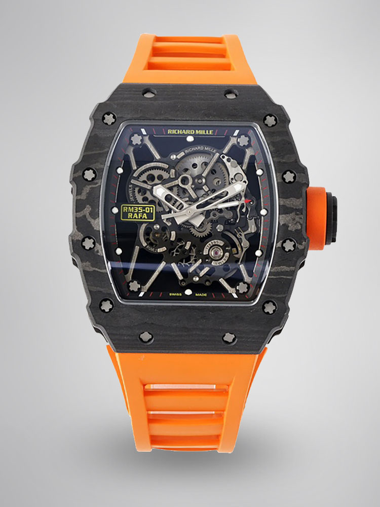 Richard Mille RM35-02 NTPT Carbon Black Orange Front View