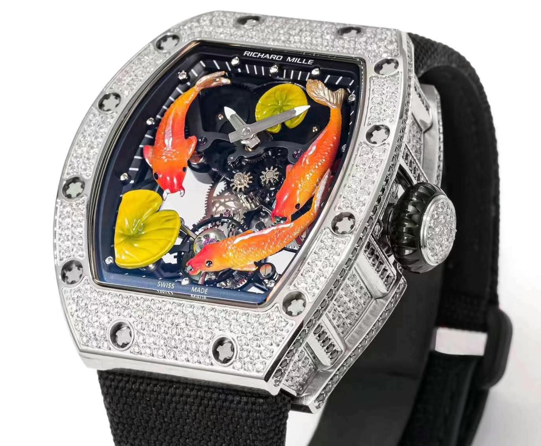 Richard Mille RM S10 Koi Tourbillon Stainless Steel Diamond Side Profile View