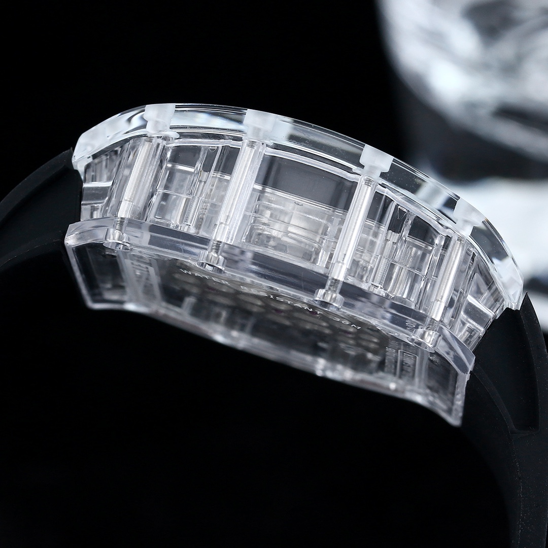 Richard Mille RM56 Collection RM56-01 Transparent Case with Black Strap Side View