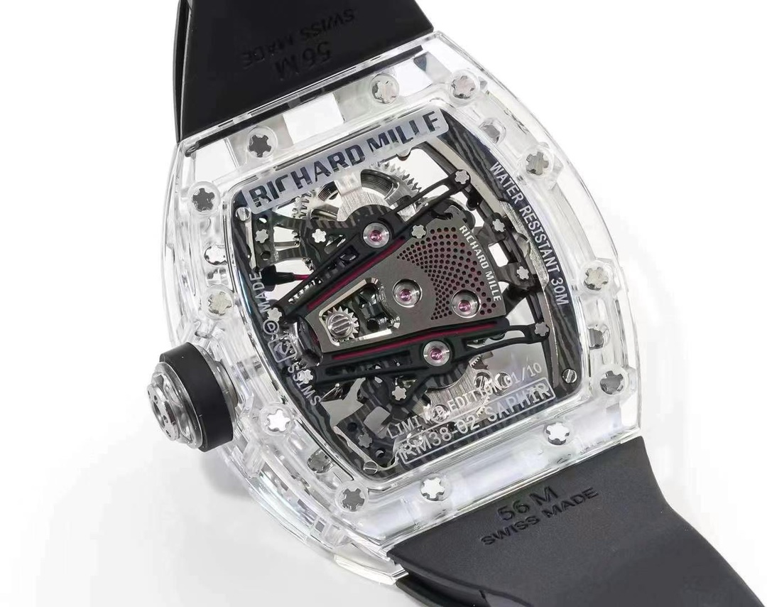 Richard Mille RM38-02 Tourbillon Transparent Crystal Case Caseback Movement Detail