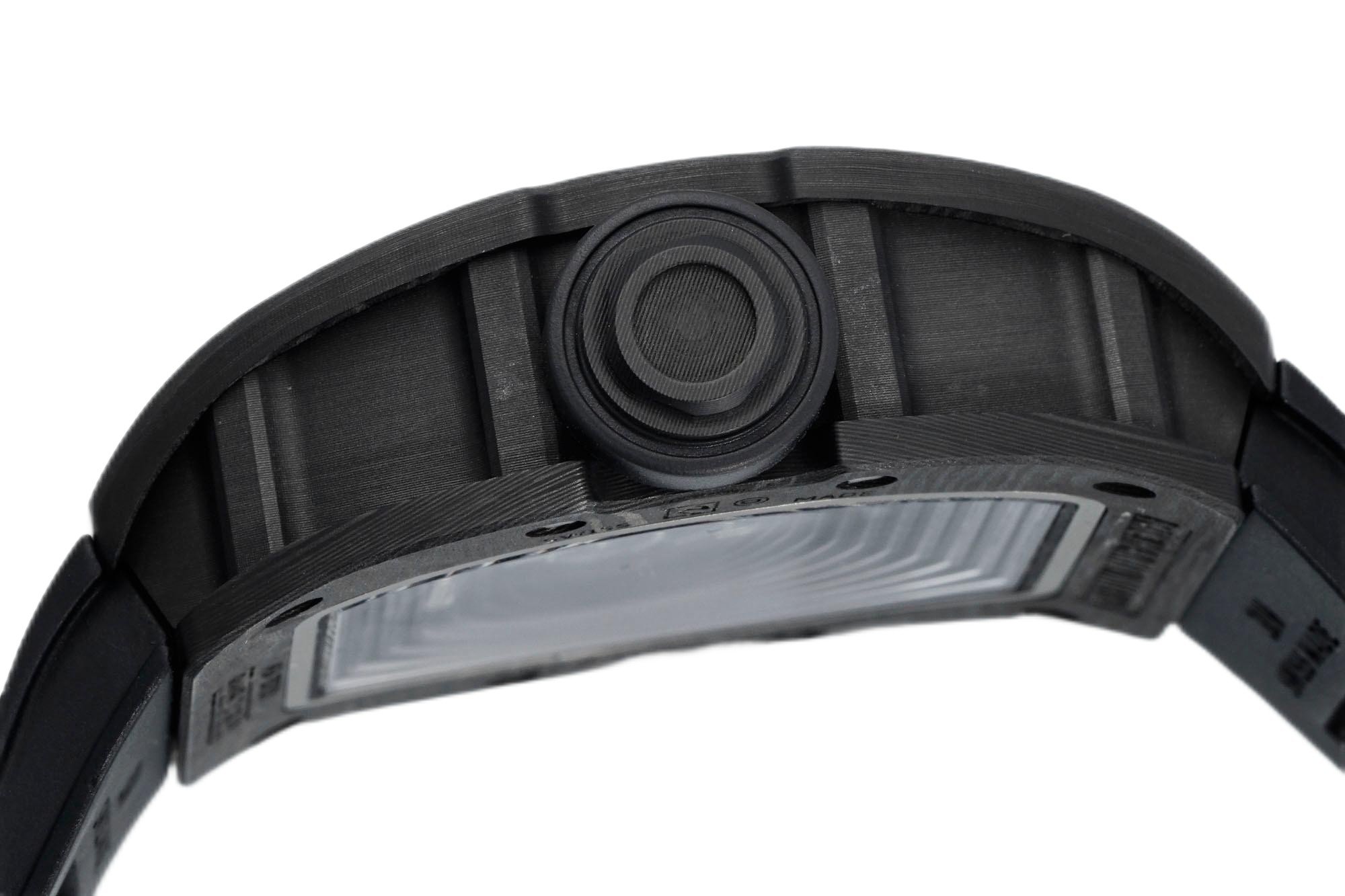 Richard Mille RM055 Carbon Fiber Black Crown Detail Luxury Watch
