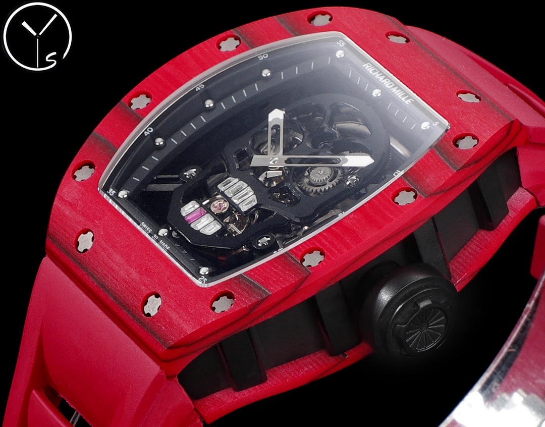 Richard Mille RM52 Tourbillon Red Ceramic Case Side Angle Detail