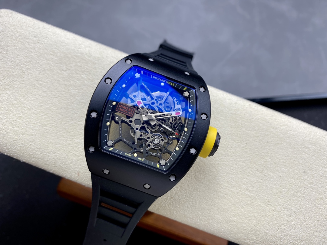 Richard Mille RM035 Rafael Nadal Americas Limited Edition Black Rubber Strap Angled View