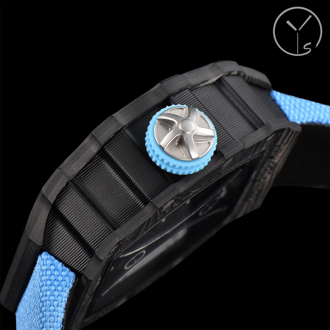 Richard Mille RM53-01 Tourbillon Carbon Fiber Case Crown Side View