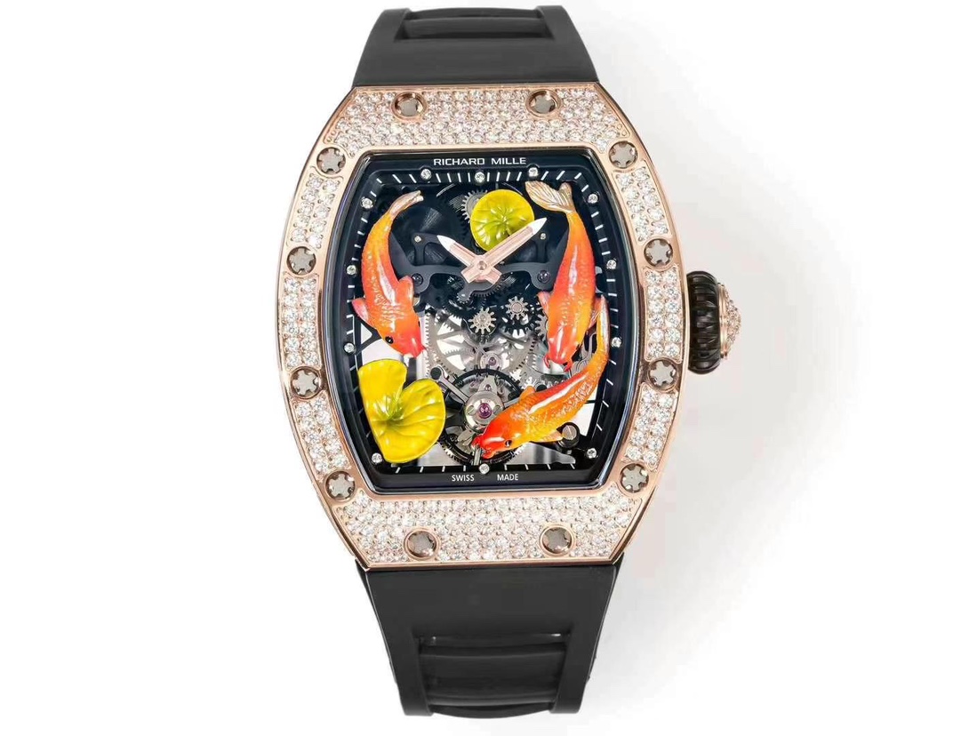 Richard Mille RM S10 Koi Tourbillon Rose Gold Diamond Full Watch Front View