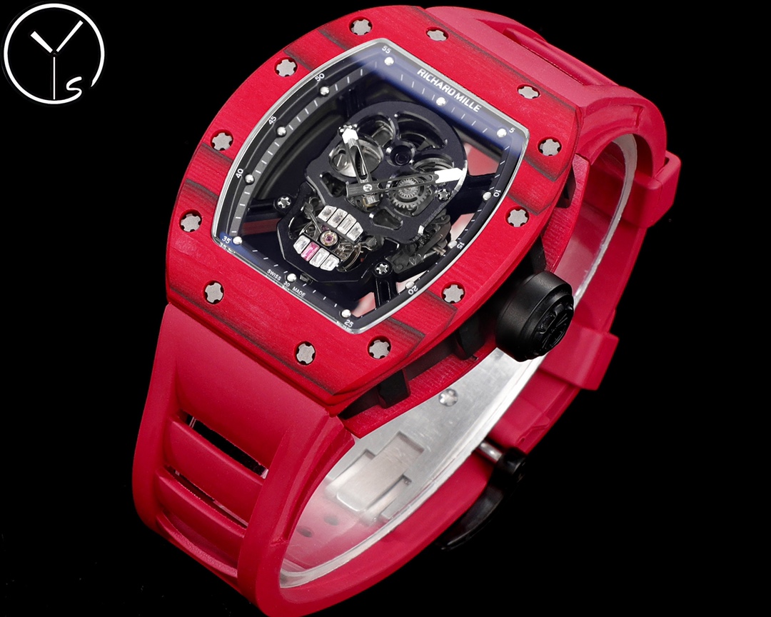 Richard Mille RM52 Tourbillon Red Ceramic Full Watch Angled View