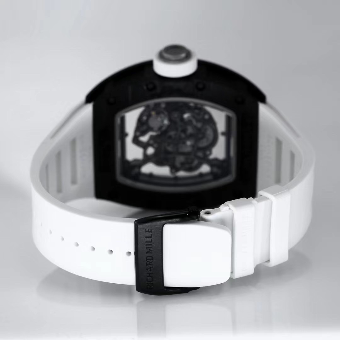 Richard Mille RM055 NTPT Carbon Case White Rubber Strap Buckle Detail