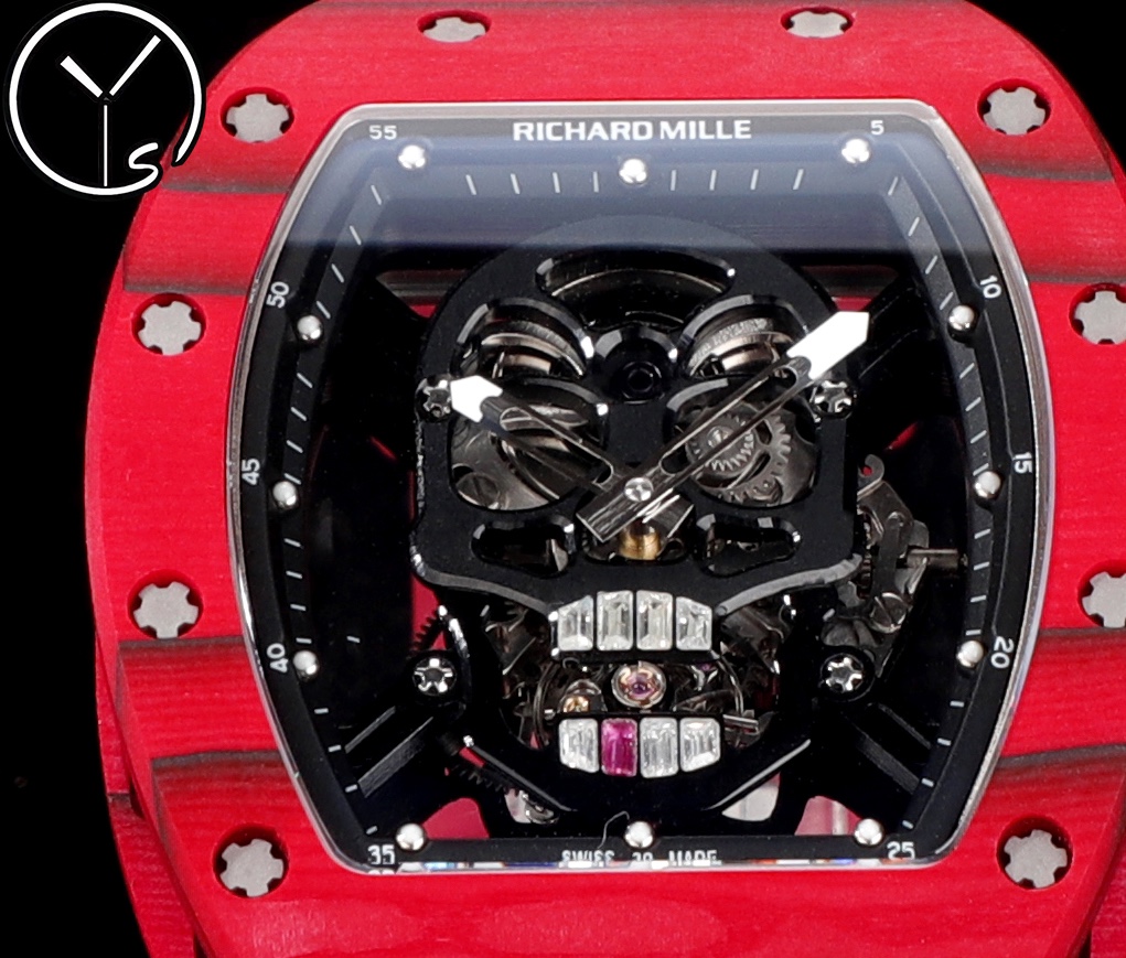 Richard Mille RM52 Tourbillon Red Ceramic Dial Close-Up Detail