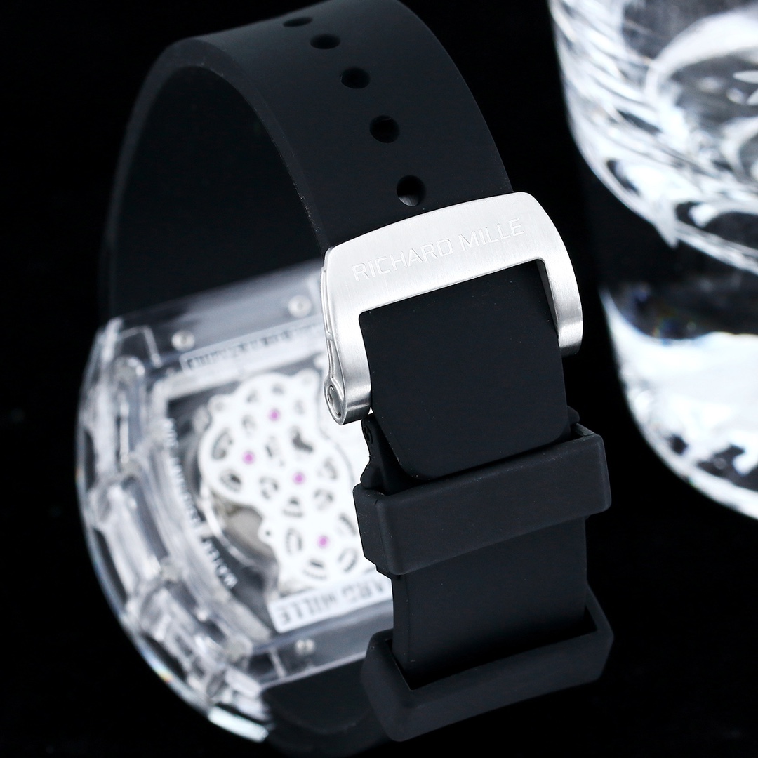 Richard Mille RM56 Collection RM56-01 Transparent Case with Black Strap Detail View