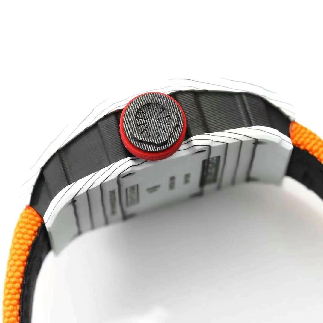 Richard Mille RM35-01 Rafael Nadal White NTPT Carbon Case Crown Side Detail