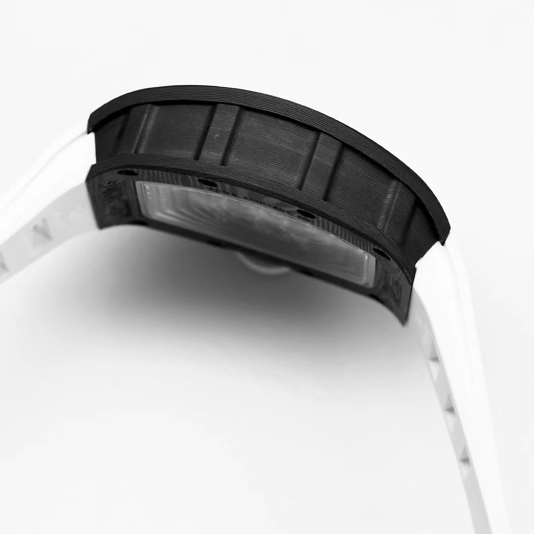 Richard Mille RM055 NTPT Carbon Case White Rubber Strap Case Side Detail