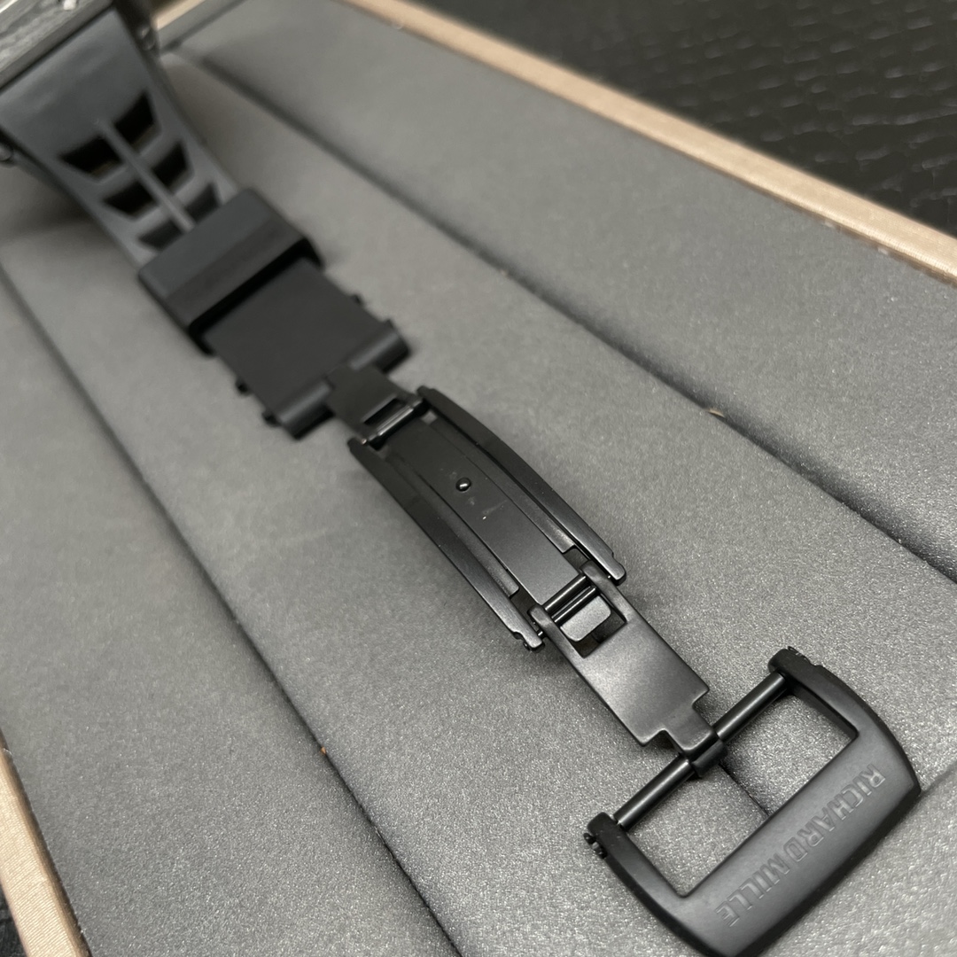 Richard Mille RM 52-05 Tourbillon Pharrell Williams Carbon Case Black Clasp Detail View