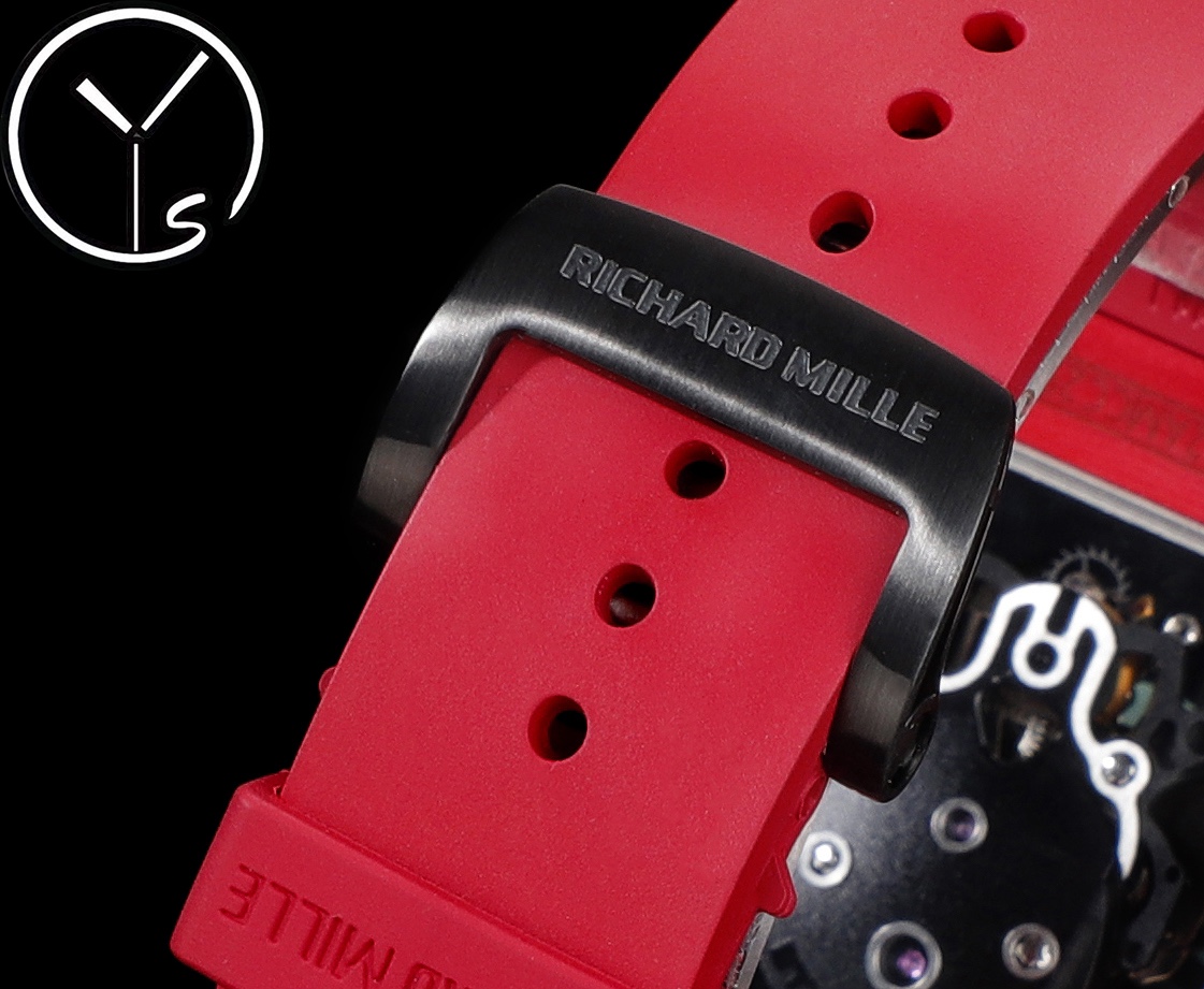 Richard Mille RM52 Tourbillon Red Ceramic Red Rubber Strap Buckle Detail