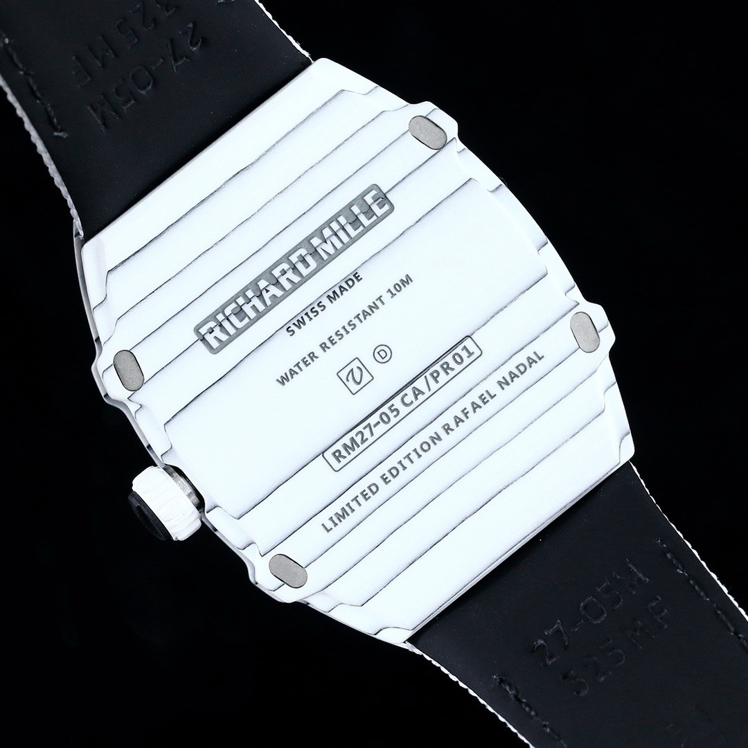 Richard Mille RM27-05 Rafael Nadal Flying Tourbillon White Case Caseback Engraving Detail