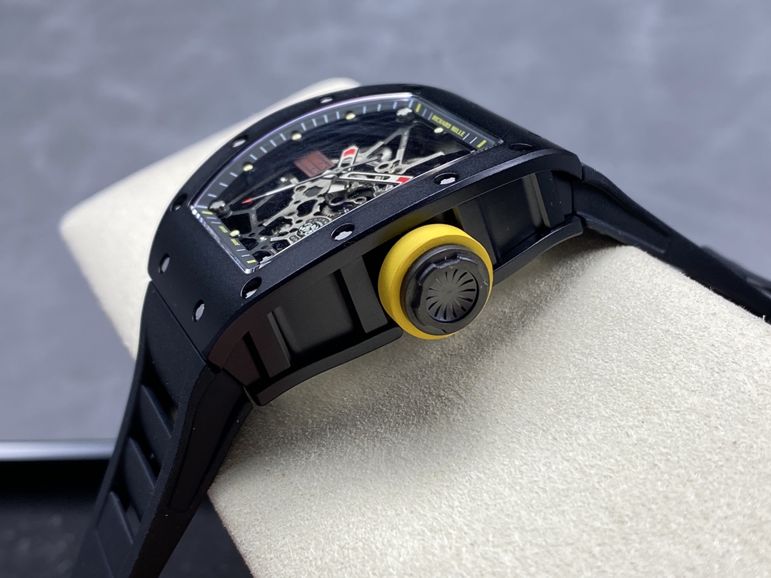 Richard Mille RM035 Rafael Nadal Americas Limited Edition Black Rubber Strap Crown Detail