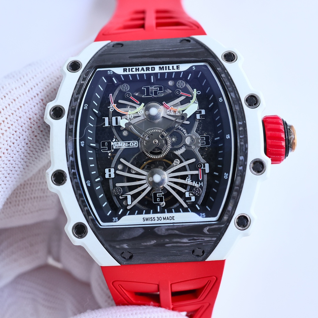 Richard Mille RM21-02 Tourbillon Aerodyne White Case Skeleton Dial Front Detail