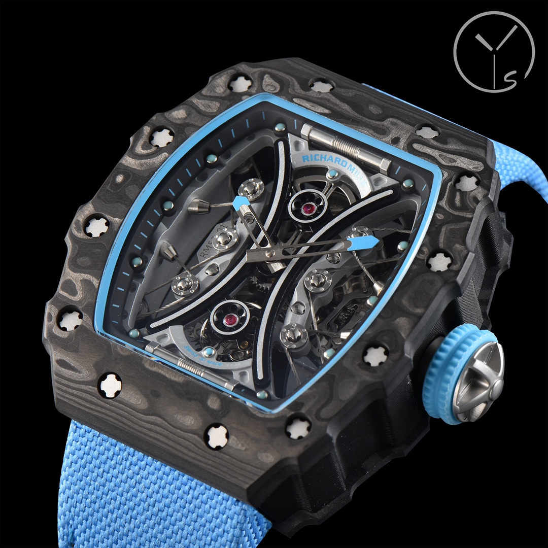 Richard Mille RM53-01 Tourbillon Carbon Fiber Case Dial Side Angle View