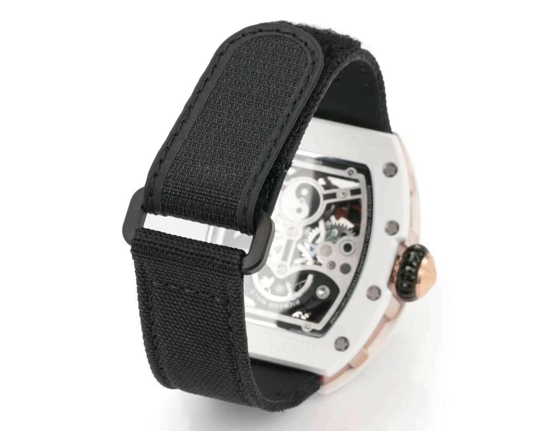 Richard Mille RM S10 Koi Tourbillon White Ceramic Case Black Fabric Strap Back View