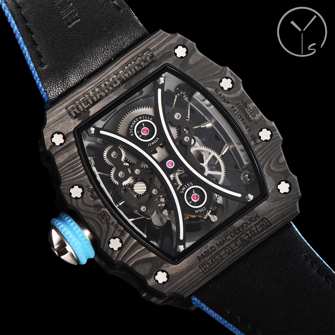 Richard Mille RM53-01 Tourbillon Carbon Fiber Case Skeleton Movement Caseback View