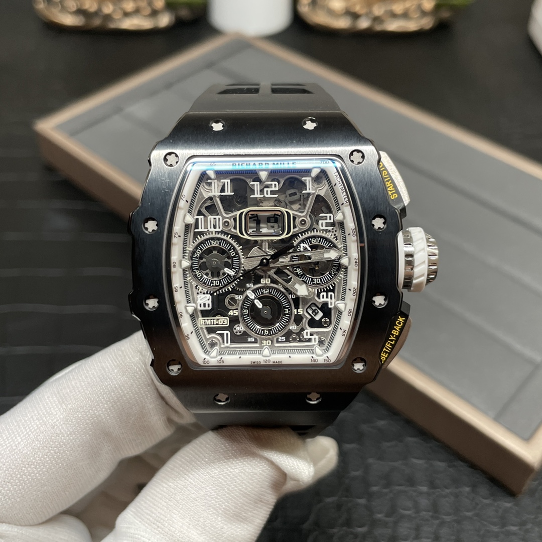 Richard Mille RM 11-03 Replica Black Ceramic Case with Black