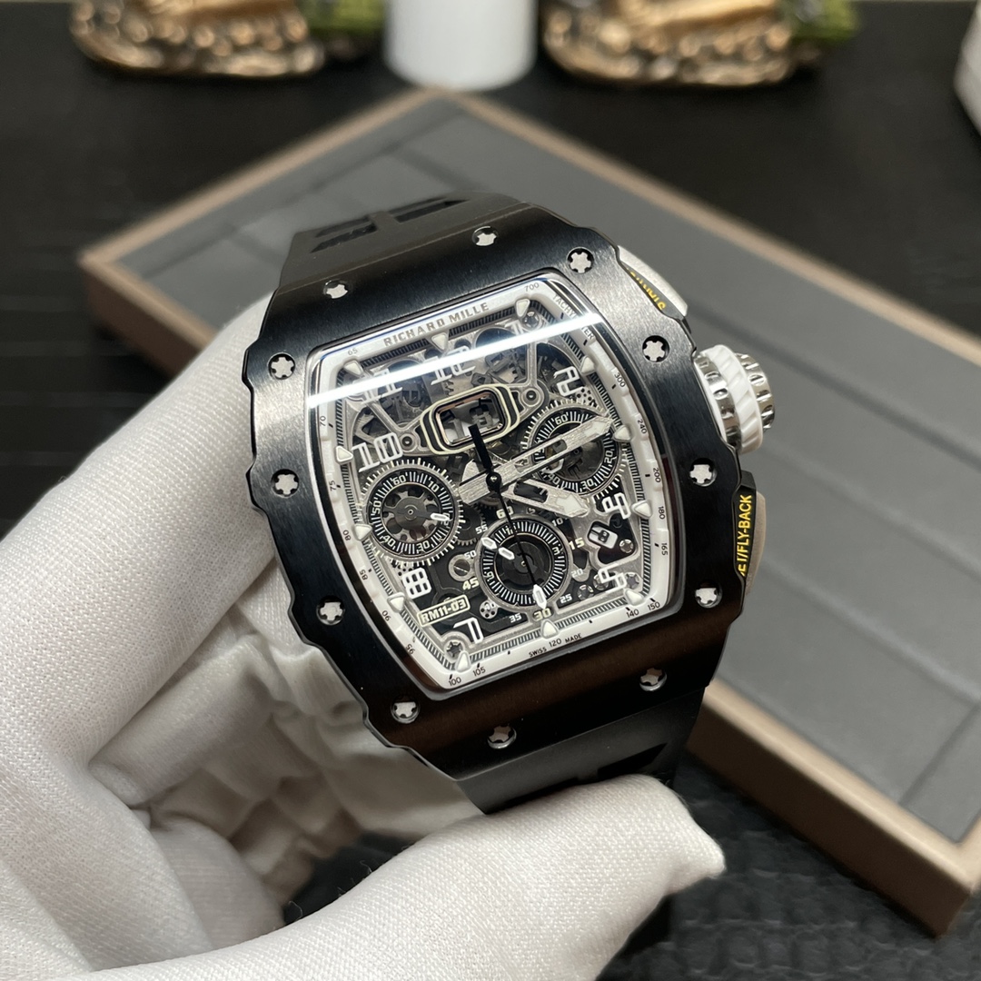 Richard Mille RM 11-03 Replica Black Ceramic Case with Black