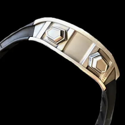 Richard Mille RM 069 Replica Funny Dial Skeleton Tourbillon Black Rubber Strap Luxury Men's Watch Left View