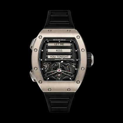 Richard Mille RM 069 Replica Funny Dial Skeleton Tourbillon Black Rubber Strap Luxury Men's Watch Front View 1
