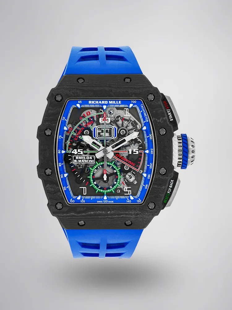 Richard Mille RM 11-04 Replica Skeleton Dial Blue Rubber Strap Luxury Sports Watch First Image