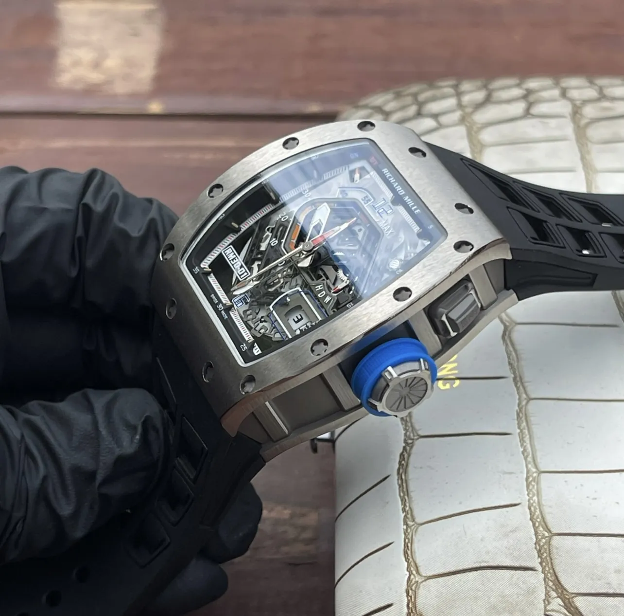 Richard Mille RM 30-01 Replica Skeleton Dial Black Rubber Strap Luxury Sports Wristwatch Right View