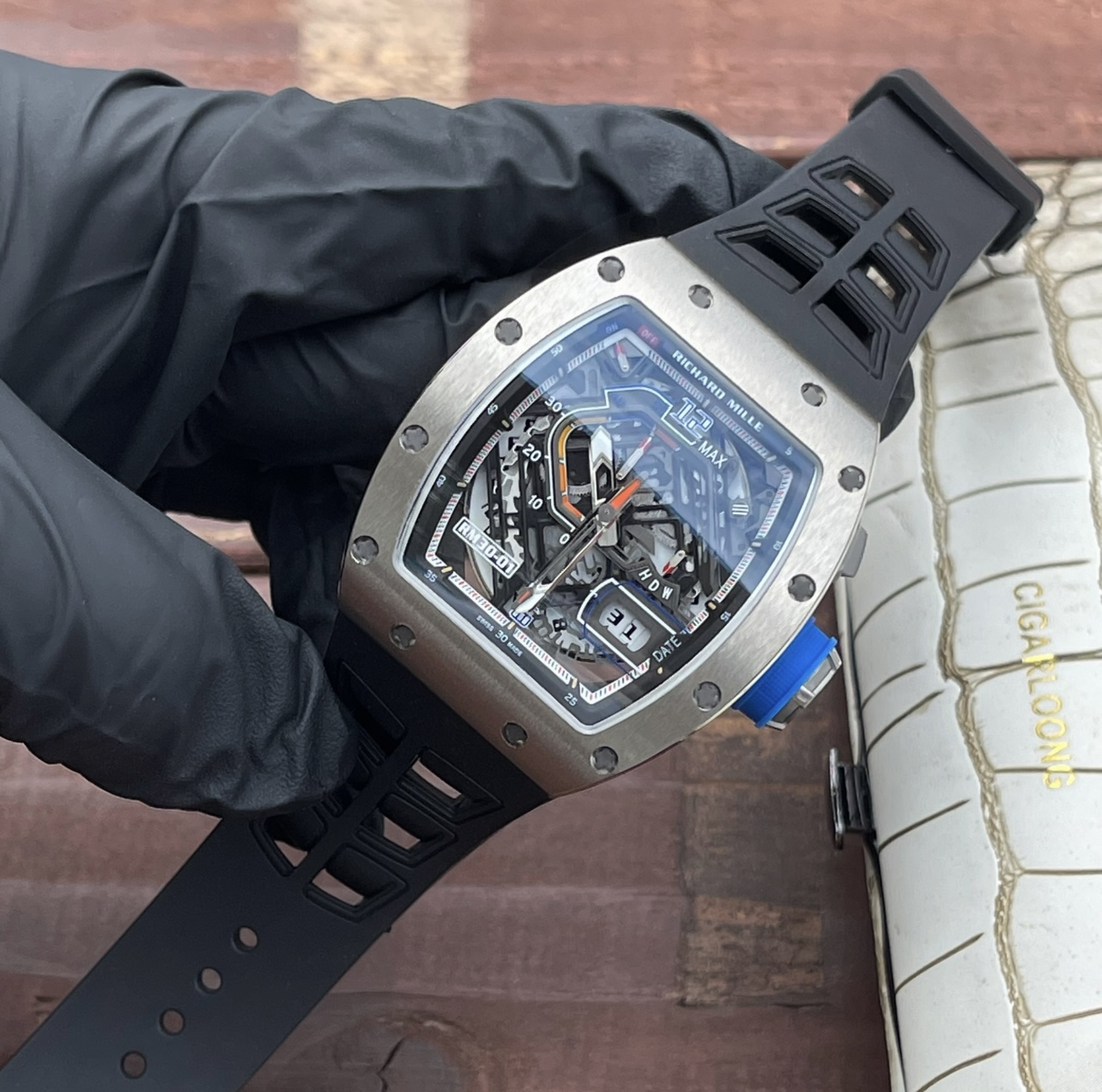 Richard Mille RM 30-01 Replica Skeleton Dial Black Rubber Strap Luxury Sports Wristwatch Overall Image 2