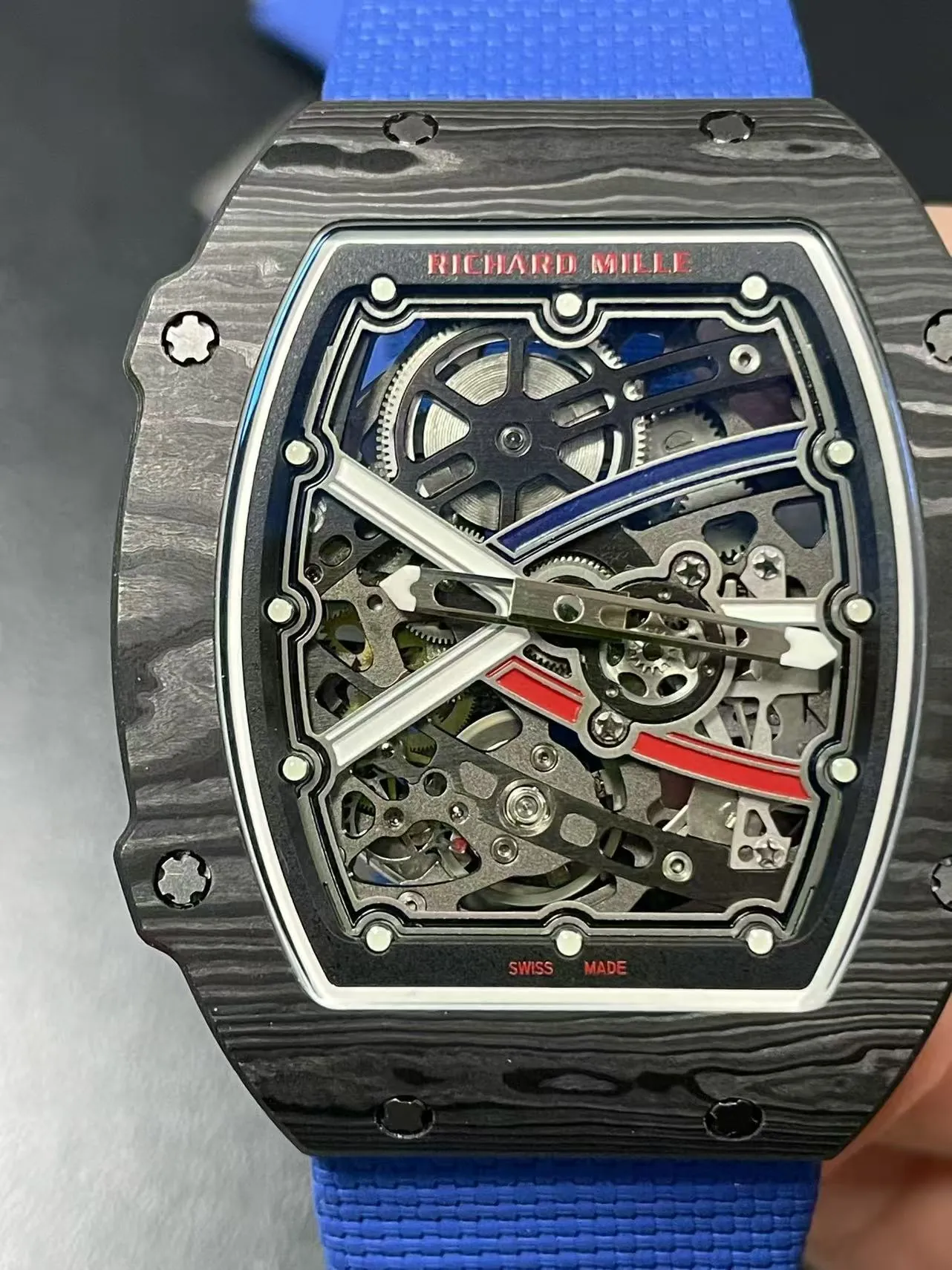 Richard Mille RM 67-02 Ultra Thin Automatic Carbon TPT Super Clone - 7.8mm - Front View