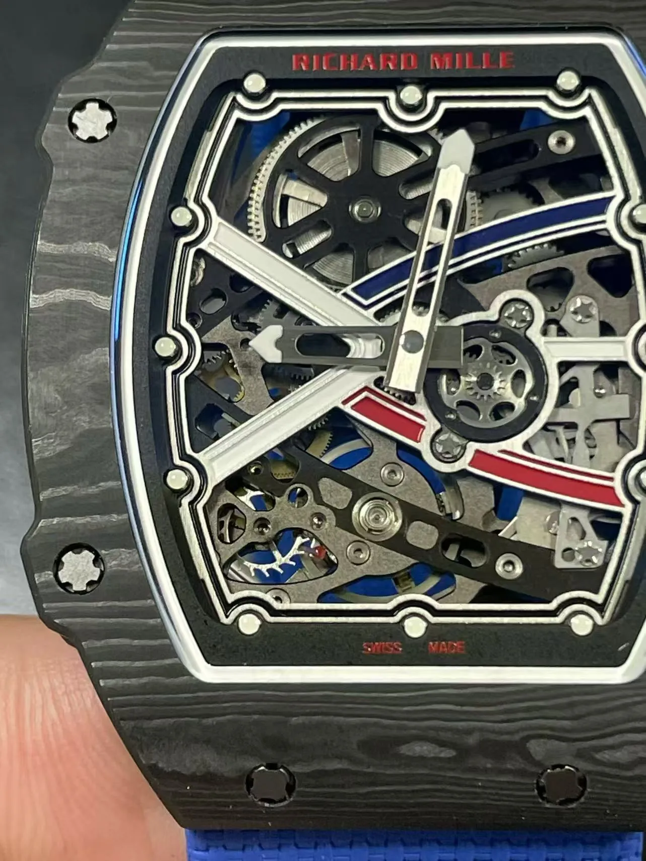 Richard Mille RM 67-02 Ultra Thin Automatic Carbon TPT Super Clone - 7.8mm - Dial Detail 1