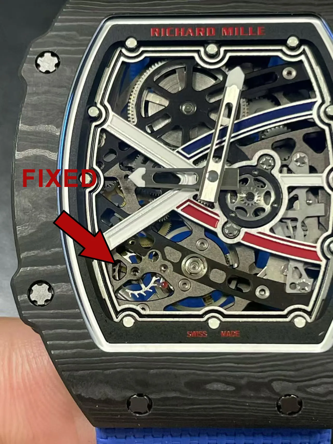 Richard Mille RM 67-02 Ultra Thin Automatic Carbon TPT Super Clone - 7.8mm - Dial Detail 4
