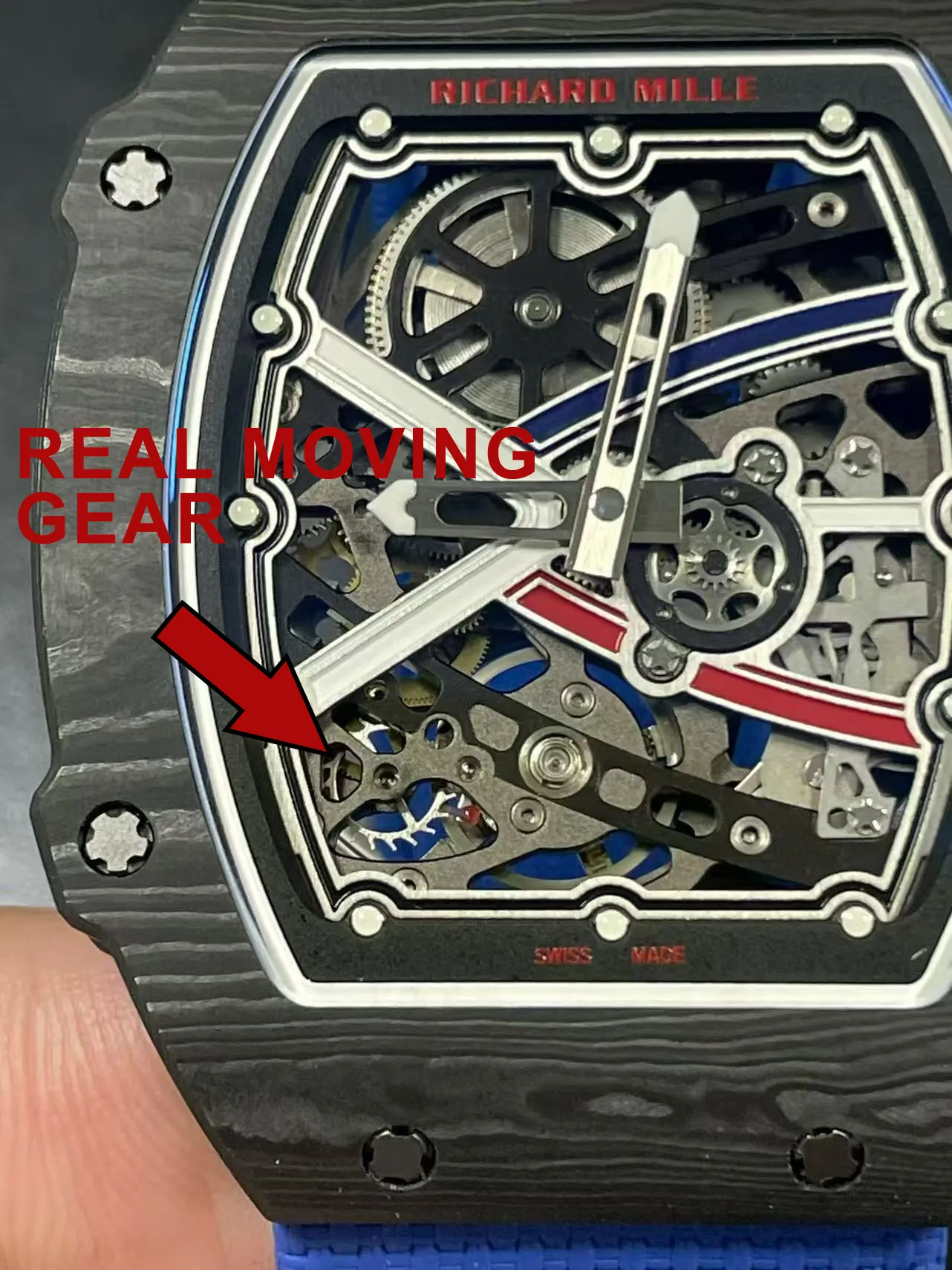 Richard Mille RM 67-02 Ultra Thin Automatic Carbon TPT Super Clone - 7.8mm - Dial Detail 5