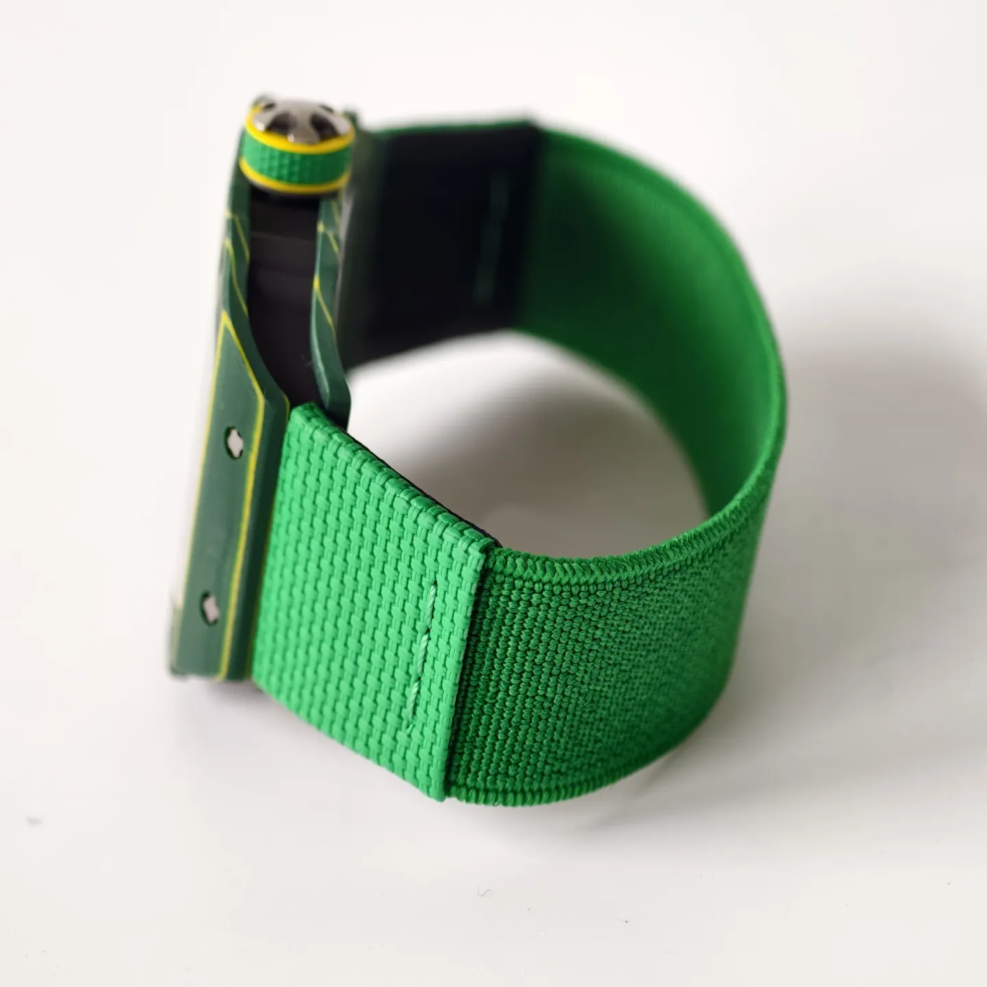 UMI RM 67-02 Van Niekerk Green Carbon Yellow Bezel Green Fabric Strap Replica Watch Strap