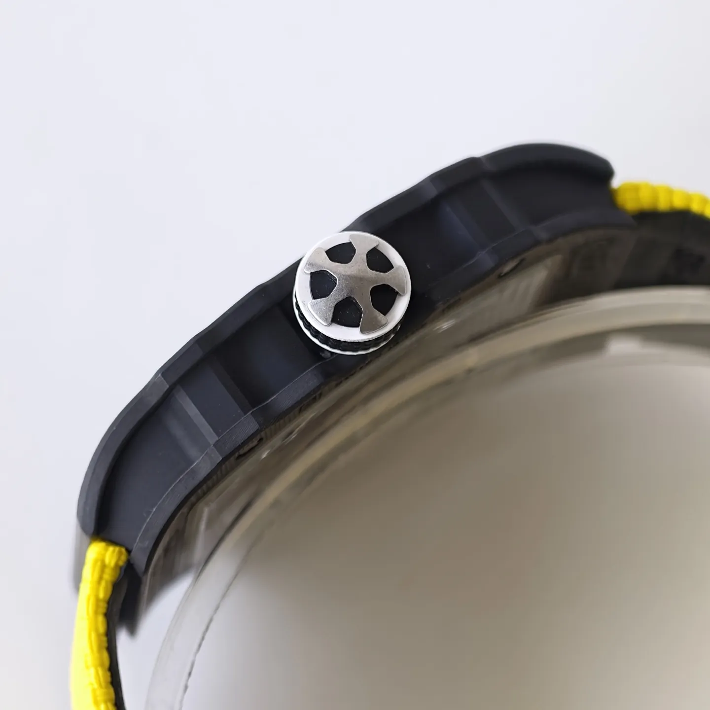 UMI Richard Mille RM 67-02 UAE Edition Black Carbon TPT Yellow Strap Skeleton Replica Watch Right View